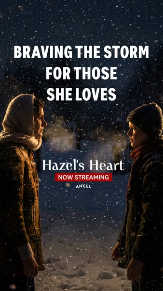 This ad is for the show 'Hazel's Heart' and features an image of a woman and child in the snow.