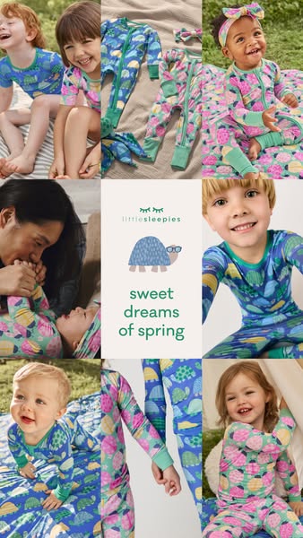 An image ad promoting Little Sleepies apparel. It features a collage of kids and babies wearing the product, along with 