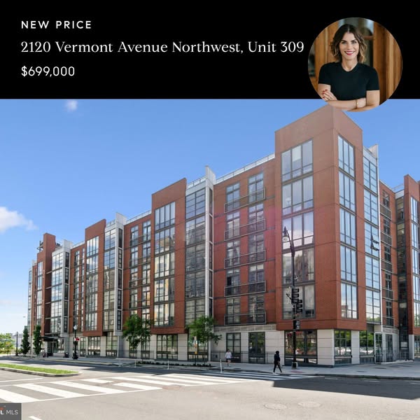 This image ad for real estate features an exterior shot of an apartment building with text overlayed to display the new 