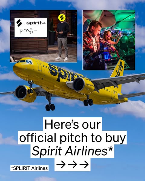 This ad is a meme using two different images to make a pitch to buy Spirit Airlines.