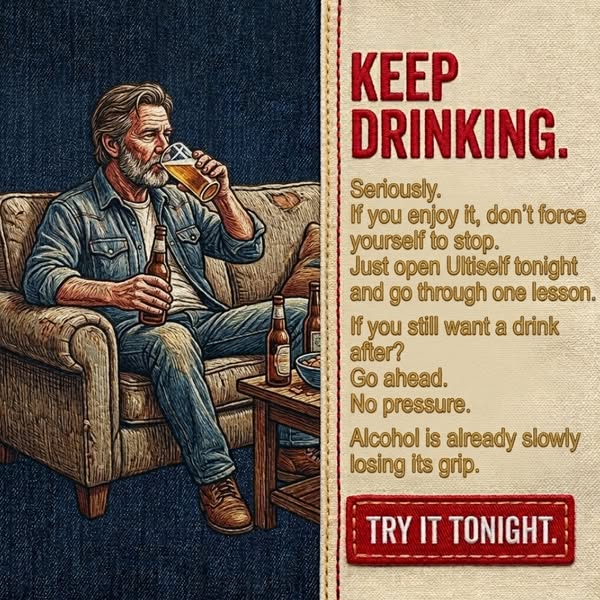 This image ad suggests that you can practice moderation without depriving yourself. The ad invites the user to try Ultis