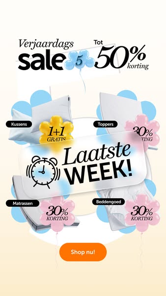 This image ad for a bedding company features a wide variety of products including pillows, mattress toppers, mattresses,