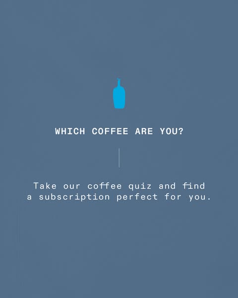 This is an ad for a coffee subscription service, encouraging users to take a quiz to find a subscription perfect for the