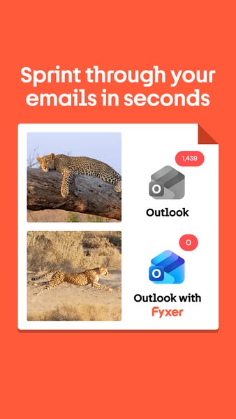 This ad promotes Fyxer as a solution for managing and reducing the number of unread emails in Microsoft Outlook. It uses