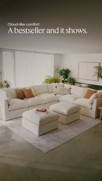 This image ad for modular seating and couches highlights the cloud-like comfort of the product and presents it as a best