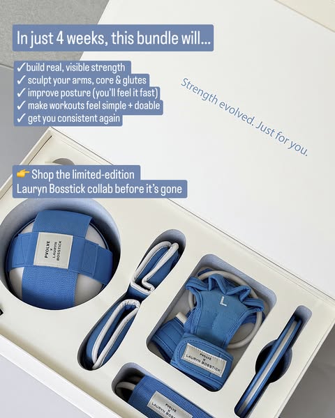 This ad is advertising the limited-edition Lauryn Bosstick collab P.volve bundle. The ad highlights the benefits of the 