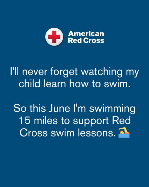 This ad promotes Red Cross swim lessons by sharing a personal anecdote about watching a child learn to swim, followed by