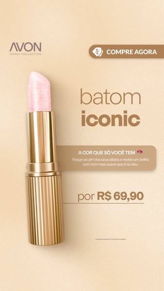 This ad features the Avon Iconic lipstick. It highlights the lipstick's ability to react to the pH of the user's