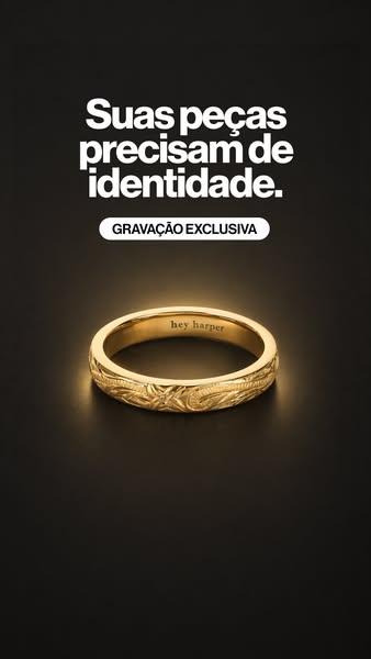 This ad for Hey Harper focuses on their engraved jewelry and highlights the engraving as a way to make a piece of jewelr