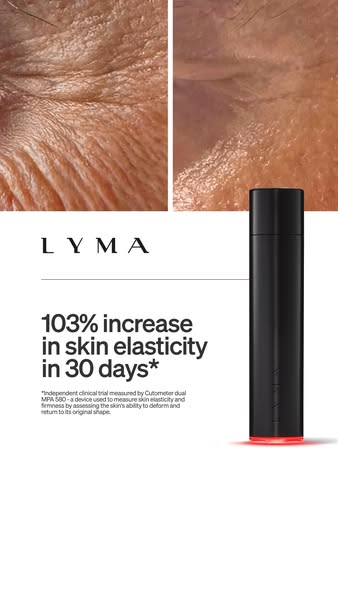 This ad highlights the LYMA product and the clinical results of using the product. The ad shows a before and after of a 