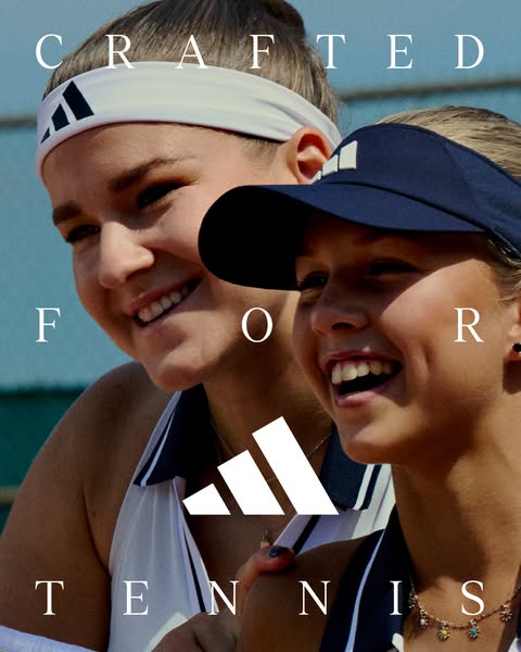 This ad features two female tennis players wearing Adidas tennis apparel. The ad highlights that the Adidas apparel is c