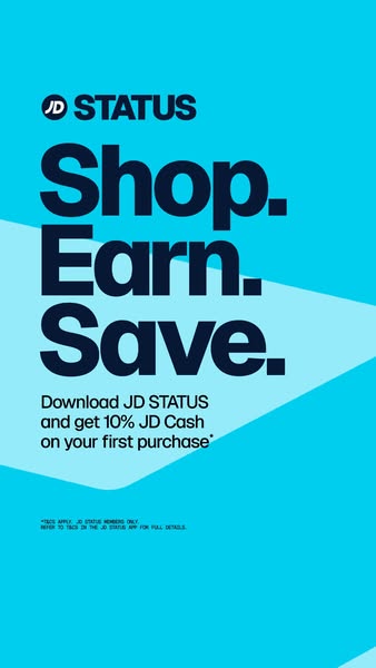 This ad promotes the JD STATUS app, highlighting the benefits of shopping, earning rewards, and saving money. It incenti
