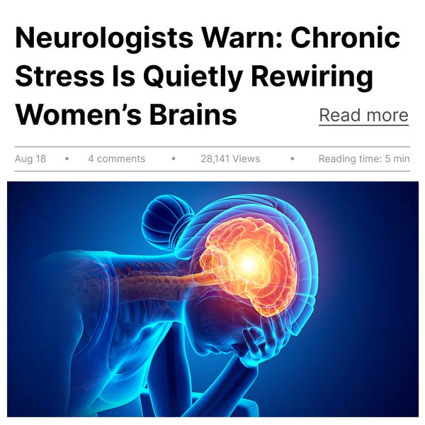 This ad is designed to grab attention by highlighting a potential health concern related to chronic stress in women. It 