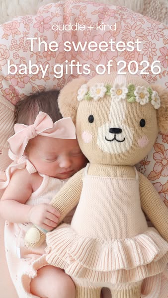 This ad for Cuddle + Kind features a newborn baby sleeping next to a Cuddle + Kind doll. The ad promotes Cuddle + Kind a