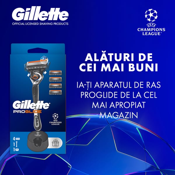 This image ad promotes Gillette Proglide razors. The ad features an image of the Gillette Proglide product in its packag