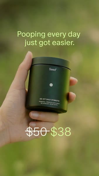 This ad features a product shot with text about bowel movements and price.