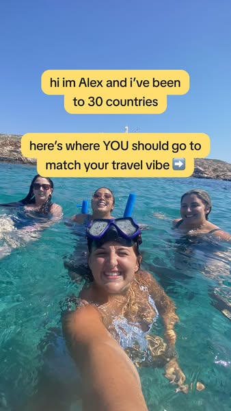 The ad features a creator named Alex, who is in the ocean with three other women. The ad is targeted towards people look