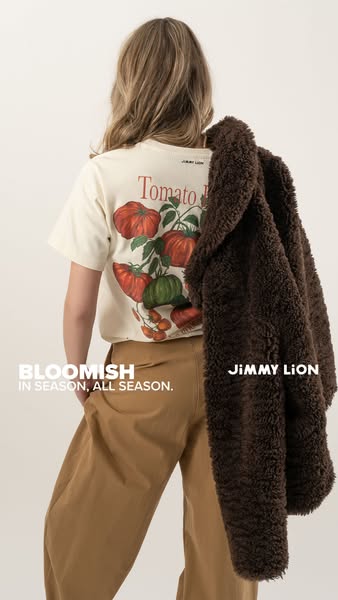 This image ad showcases a t-shirt and a jacket from Jimmy Lion. The ad features the brand name and tagline, emphasizing 