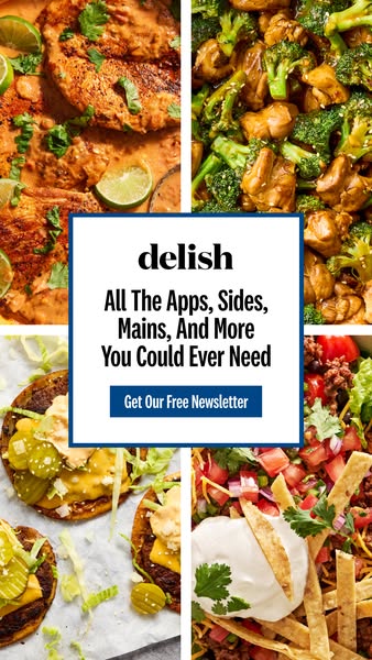 This ad for Delish uses a collage of food images to entice users to sign up for the newsletter. The images include chick