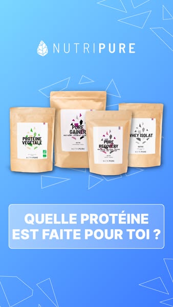 This ad promotes Nutripure's range of protein powders, aiming to help customers select the right product for their n