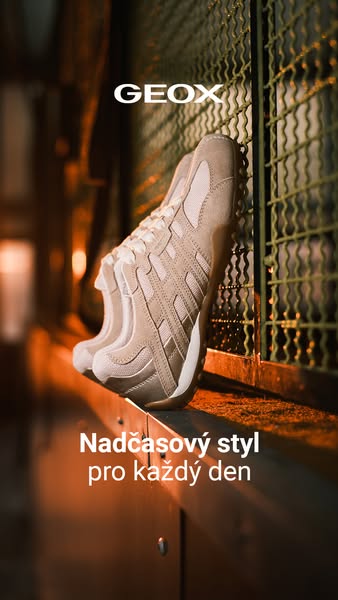 This ad showcases the Geox brand and highlights their stylish shoes for everyday wear.