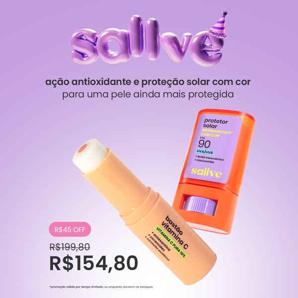 This ad by Sallve promotes their antioxidant-rich tinted sunscreen and Vitamin C stick. The ad highlights a limited-time