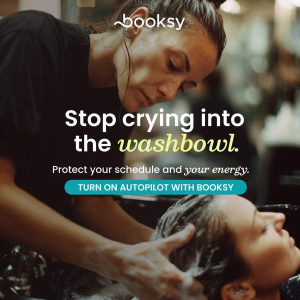 This image ad by Booksy is intended for salons or other businesses that offer wash services to their clients. It highlig