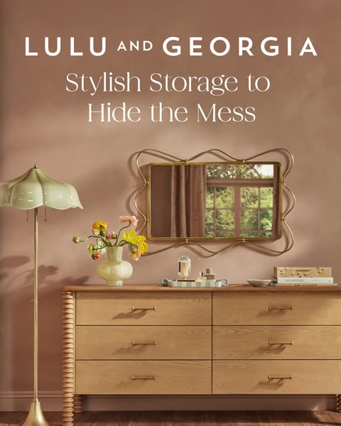 This image ad promotes Lulu and Georgia's storage solutions, highlighting how they can add style and hide clutter. T