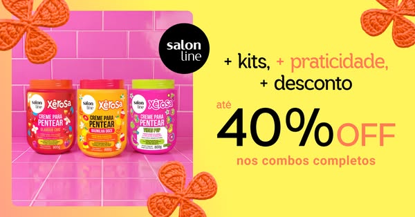 This ad promotes Salon Line hair cream, highlighting a discount on product kits.
