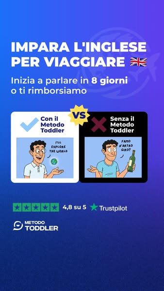 This ad compares the benefits of learning English with the Metodo Toddler program versus not learning English at all. Th