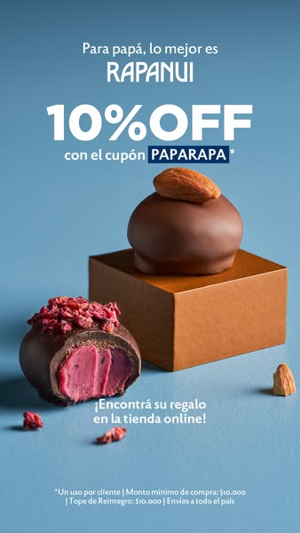 This ad for Rapanui promotes a 10% discount on their online store for Father's Day, with a coupon code. The ad featu