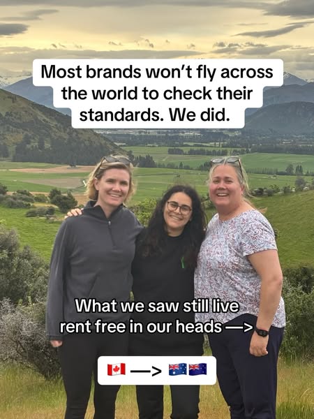 This ad highlights the brand's commitment to quality by showing three individuals, presumably employees, standing in