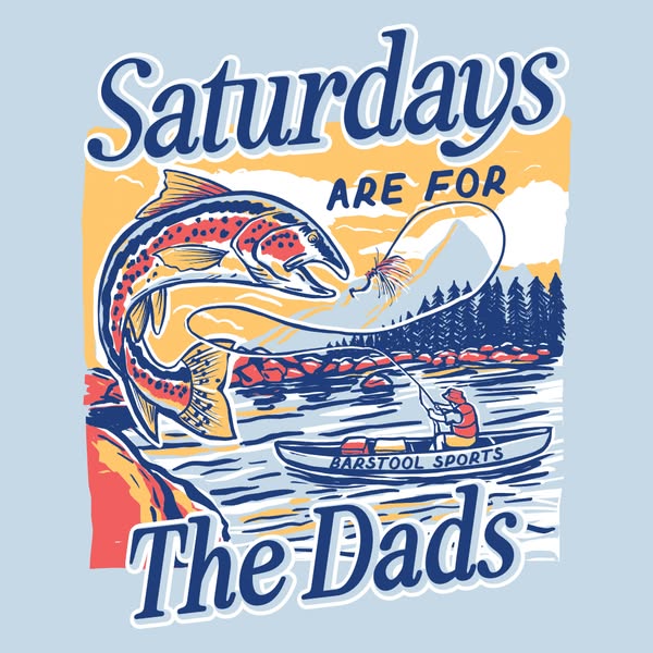 This image ad shows an illustration with a Barstool Sports logo and the text "Saturdays ARE FOR The Dads."