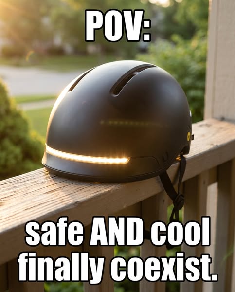 This image shows a helmet with a light on it. The text on the image states that with this helmet, it is possible to be s