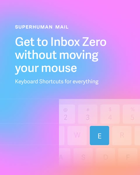 The image ad promotes Superhuman Mail, an email service, with the headline 'Get to Inbox Zero without moving your mo