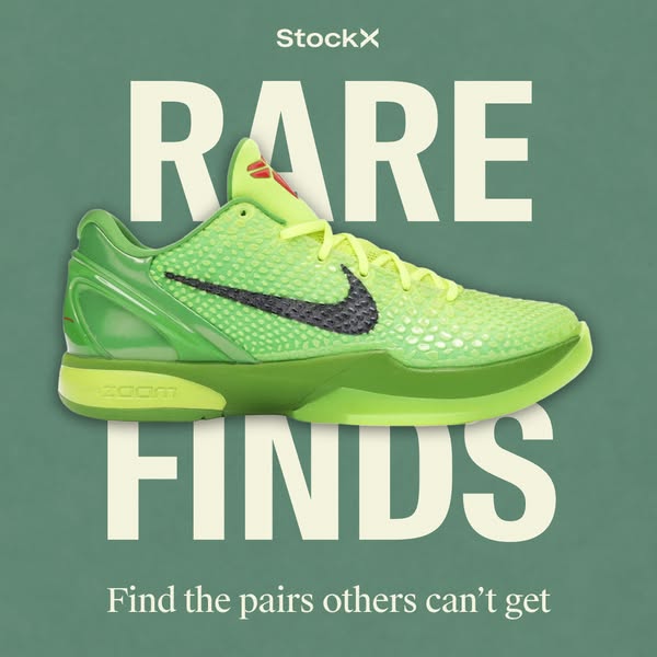An image ad promoting rare sneakers from StockX, highlighting the platform's ability to provide access to otherwise 