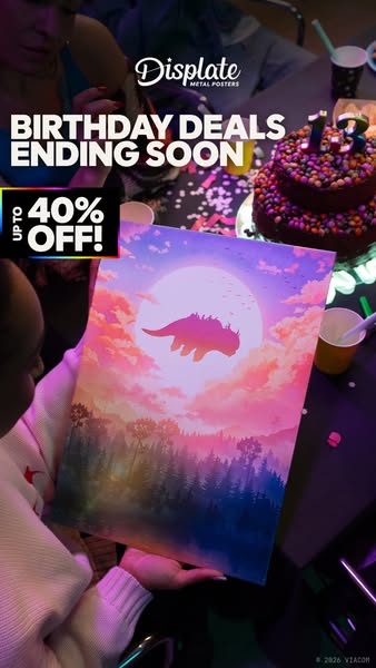 This image ad promotes Displate metal posters, highlighting a design from Avatar: The Last Airbender in the context of a