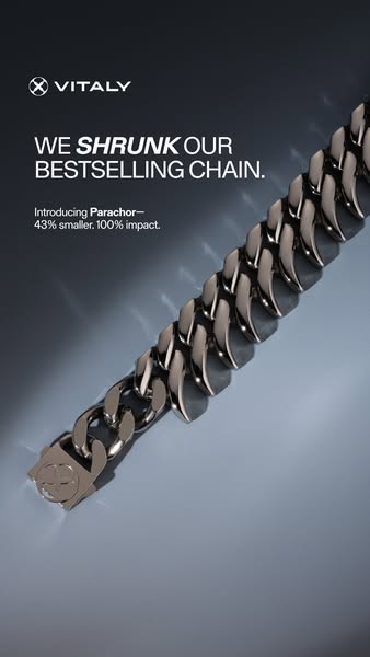 This ad introduces a smaller version of Vitaly's bestselling chain, the Parachor.