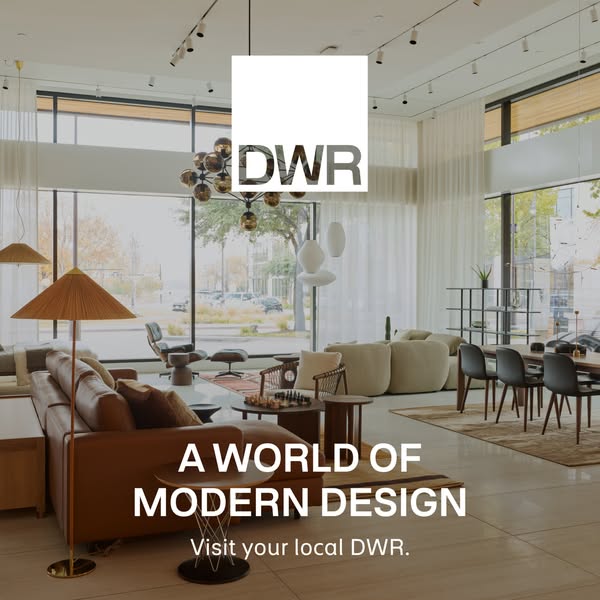 This image ad for Design Within Reach (DWR) aims to capture the attention of individuals seeking modern, high-end furnit