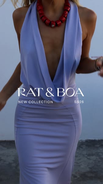 This image ad showcases a lilac-colored dress, drawing attention to its design and form-fitting silhouette. The ad prima