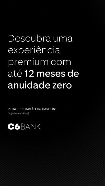 This image ad is for C6 Bank's C6 Carbon credit card. The ad highlights the card's premium experience and offers