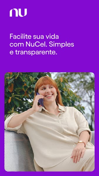 This ad for NuCel promotes its services by highlighting simplicity and transparency. It features a woman on her phone, s