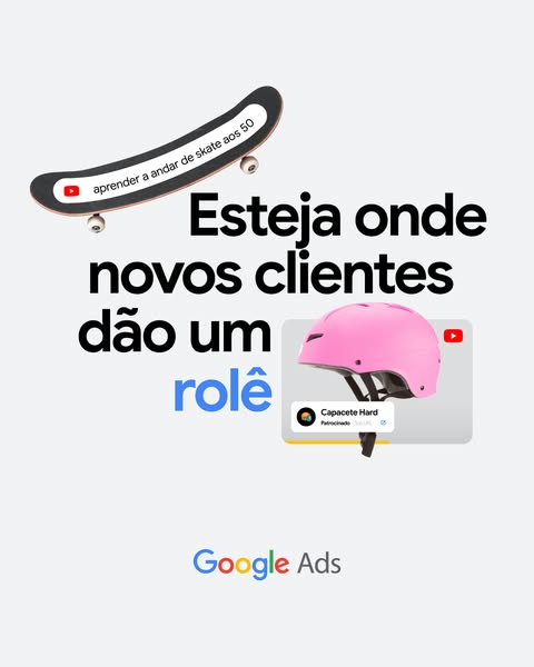 This ad uses search bars to show the different products that can be advertised on Google Ads.