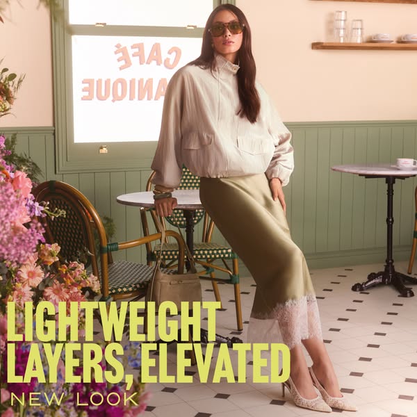 This ad showcases New Look's lightweight layers in an elevated fashion context. The ad aims to highlight the stylish