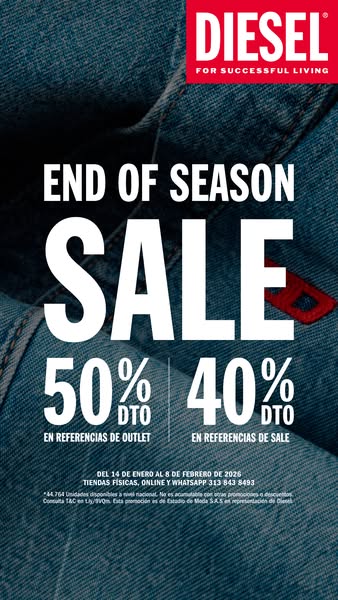 This is an image ad for Diesel, advertising an end of season sale.