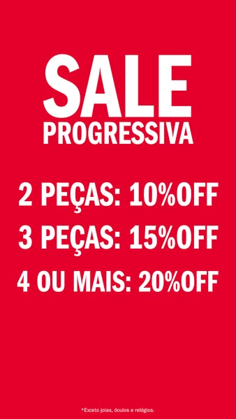 This image ad for a SALE PROGRESSIVA offers discounts based on the number of items purchased.