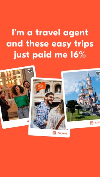This ad promotes GetYourGuide, a platform for booking travel experiences. It uses a first-person testimonial from a trav