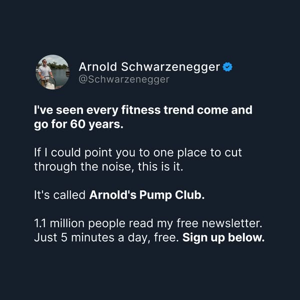 Arnold Schwarzenegger ad