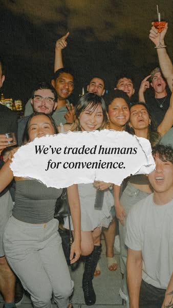 The image ad conveys a message about the drawbacks of excessive reliance on convenience, especially at the expense of hu