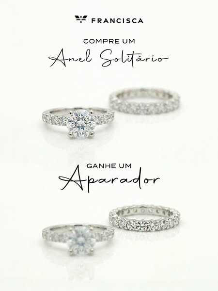 The ad displays rings from Francisca, highlighting the opportunity to buy a solitaire ring and receive a free ring.